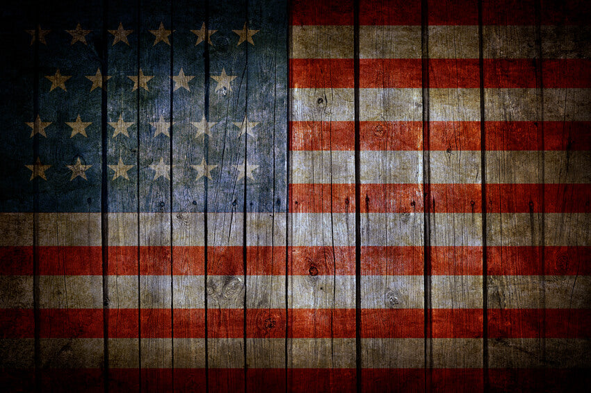 Fourth of July American Flag Wood Backdrop M6-119