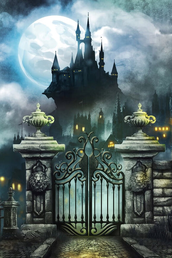 Halloween Full Moon Night Horror Mansion Backdrop M6-131 – Dbackdrop