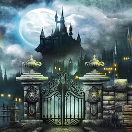 Halloween Full Moon Night Horror Mansion Backdrop M6-131 – Dbackdrop