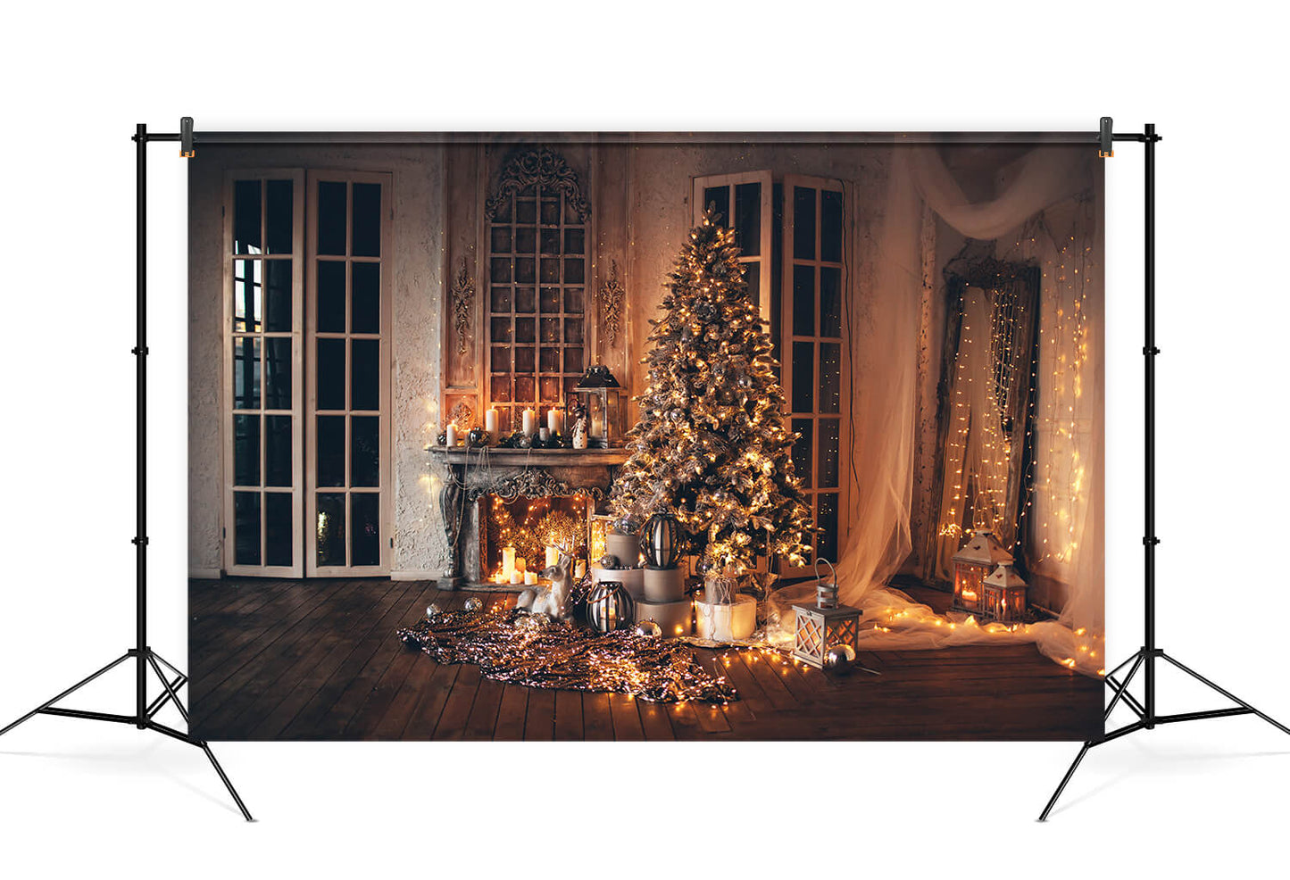 Christmas Cozy Evening Decorated Room Backdrop M6-141 – Dbackdrop