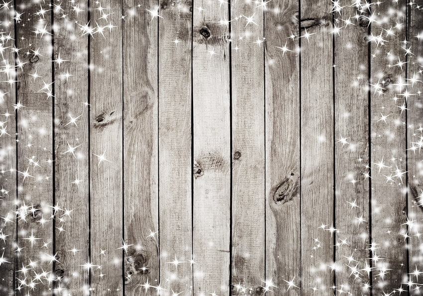 Retro Wood Wall Snowflake Stars Backdrop M6-153