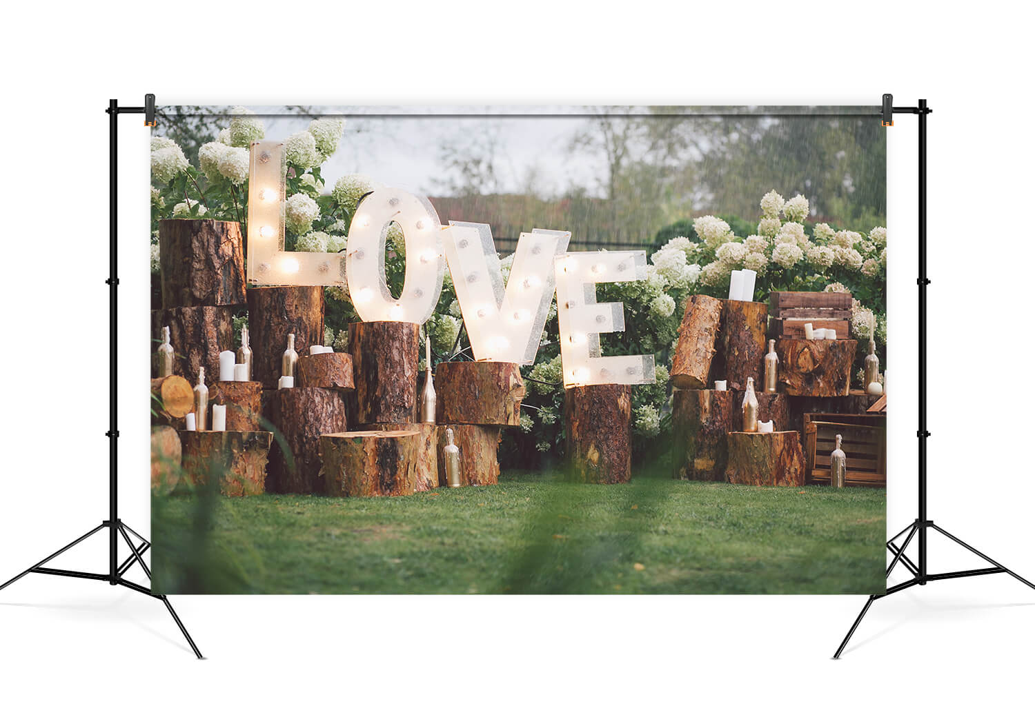 Love Letters Stumps Flower Wedding Decor Backdrop