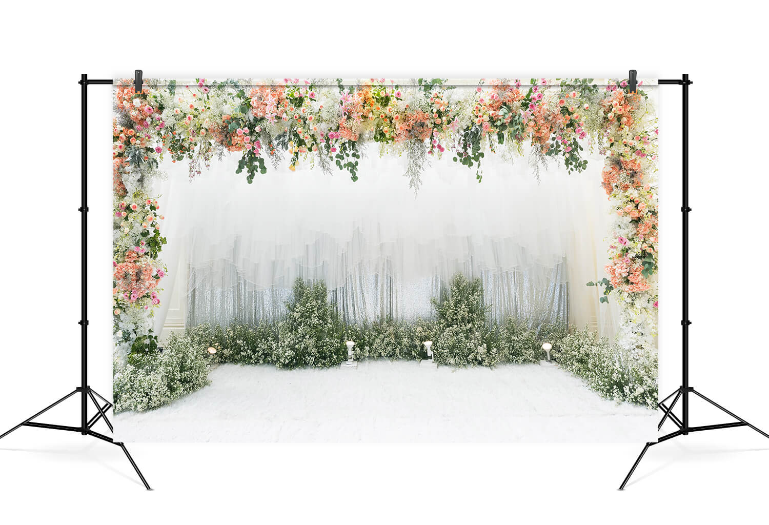 Floral Wedding Stage Backdrop Ceremony Decoration M6-28 – Dbackdrop