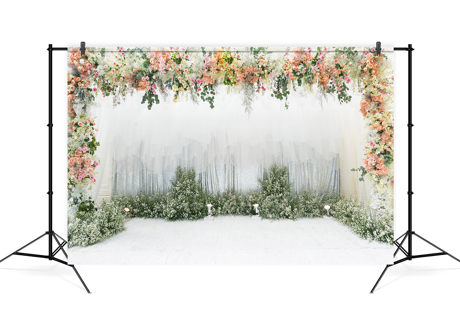 Floral Wedding Stage Backdrop Ceremony Decoration