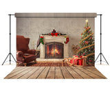 Merry Christmas Living Room Fireplace Backdrop M6-41