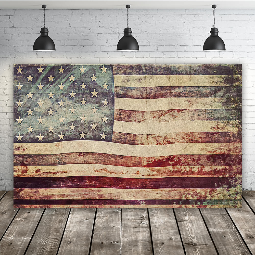 Old Grunge USA Flag Independence Day Backdrop