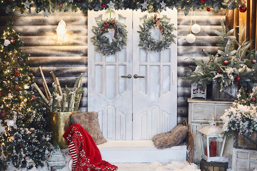 Christmas Home Decoration Family Courtyard Backdrop