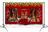 Christmas Shop Window Snow Nutcracker Backdrop M6-94