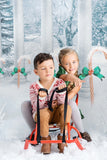 Candy Canes Christmas Winter Snow Backdrop M7-04