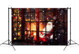 Snowy Christmas Santa Claus Photo Backdrop M7-08