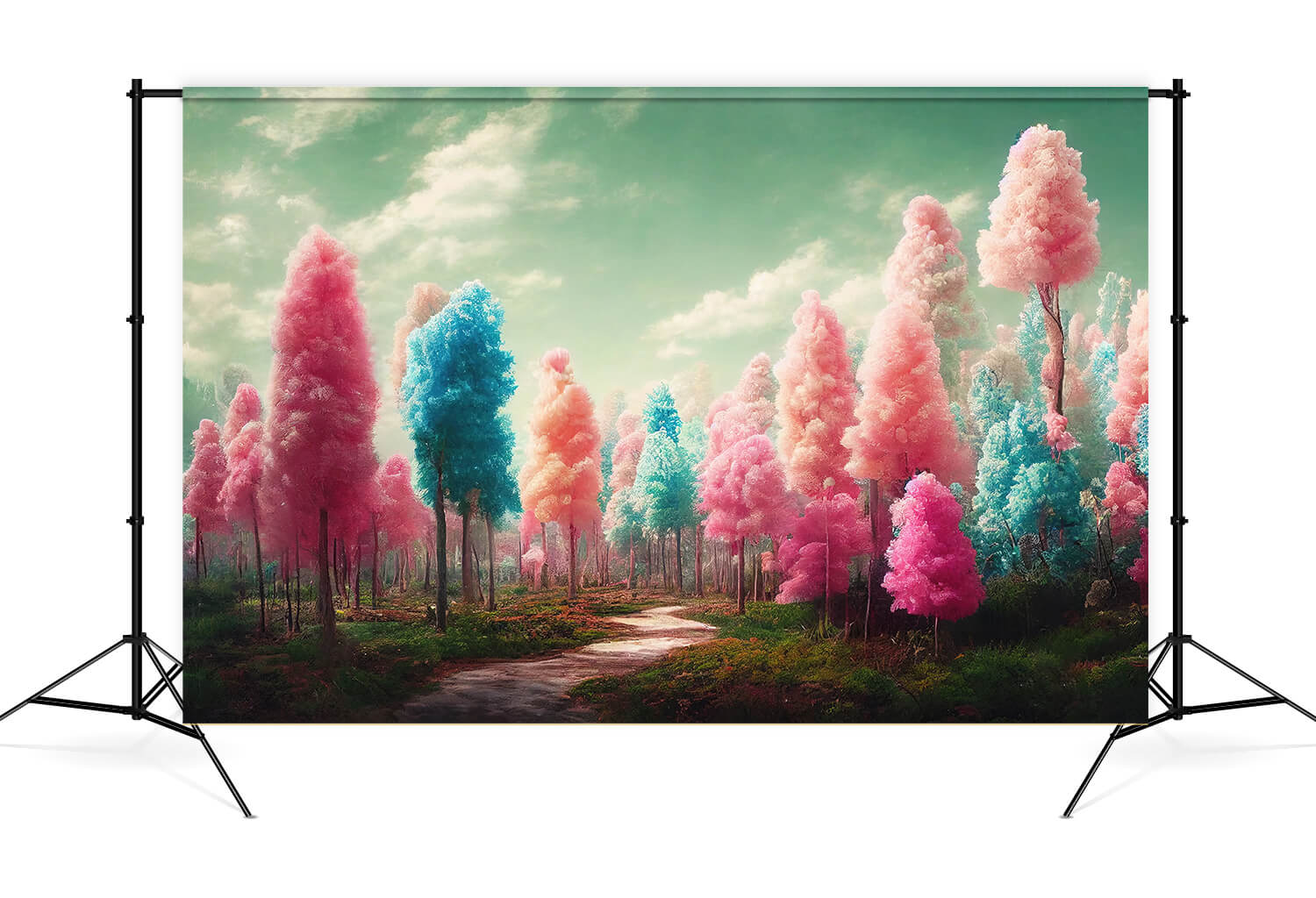 Colorful Dreamlike Candy Cotton Trees Backdrop M7-106