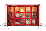 Christmas Santa Claus Shop Window Backdrop M7-14