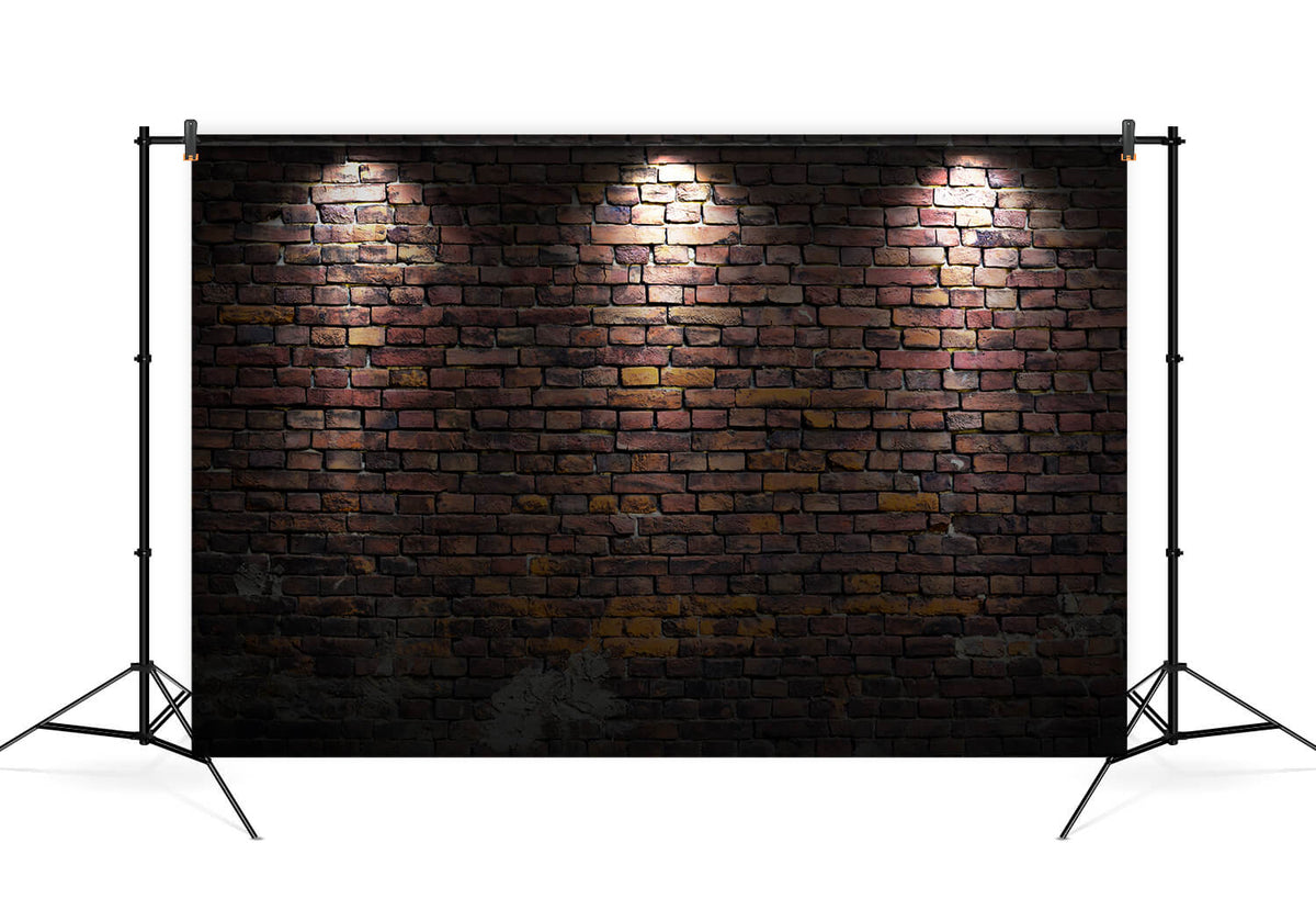 Old Brick Wall Spot Lights Photo Booth Backdrop M7-21