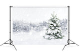 Winter Forest Snow Tree Photography Backdrop M7-23