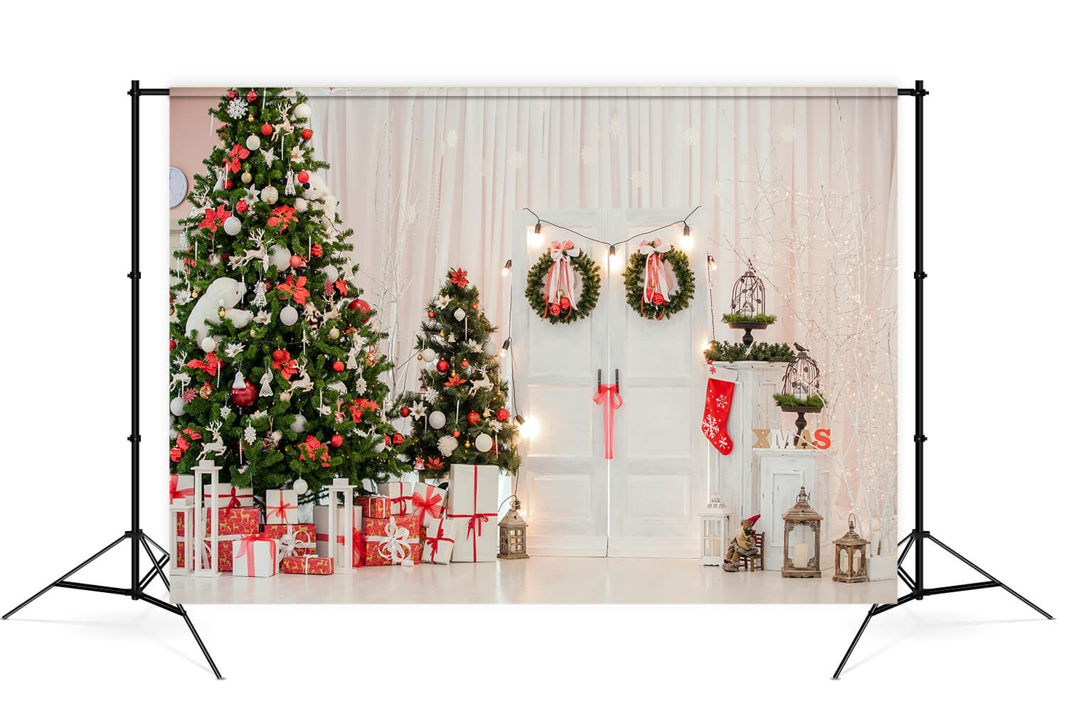 Christmas Living Room Interior Decoration Backdrop M7-35