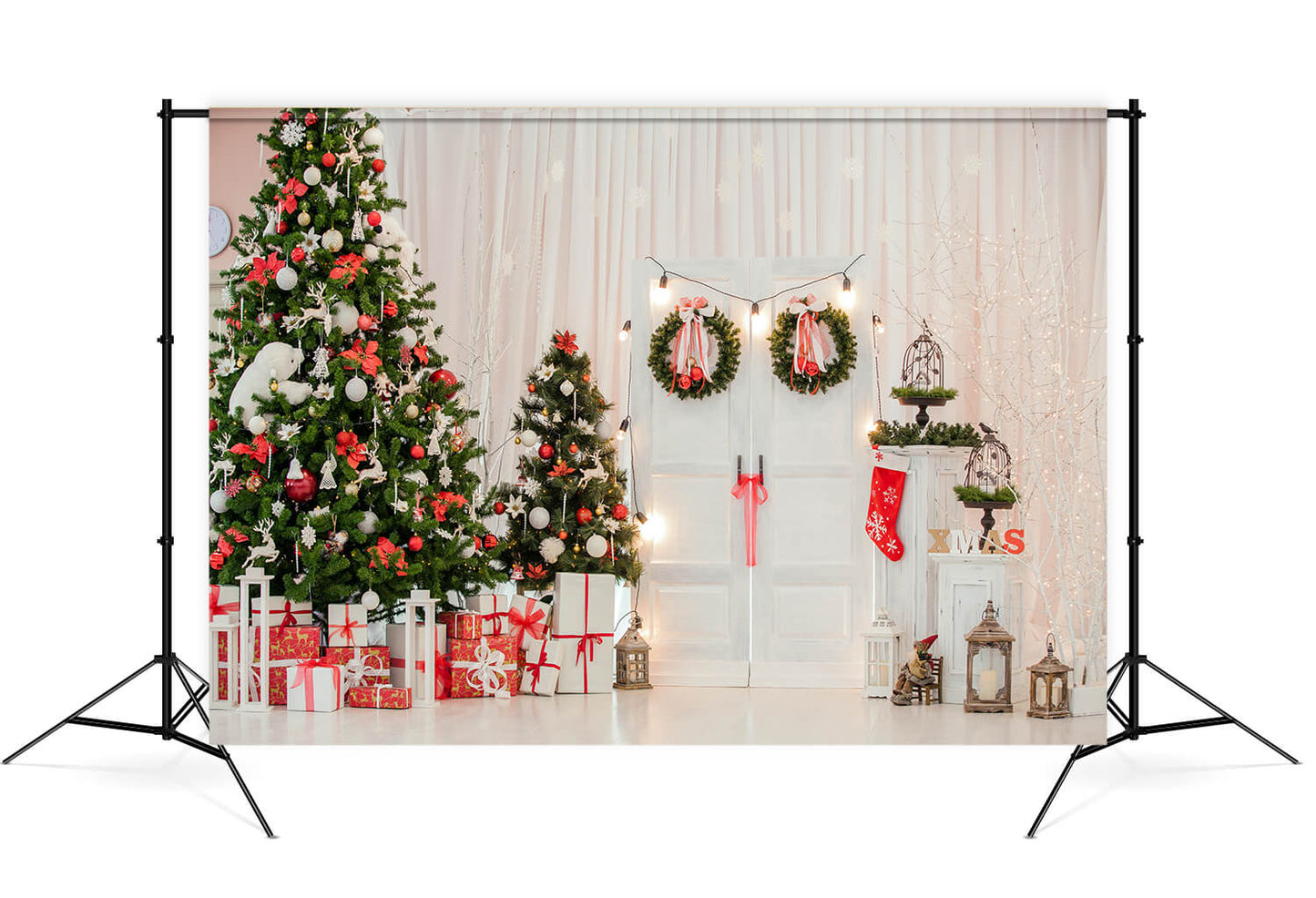 Christmas Living Room Interior Decoration Backdrop M7-35 – Dbackdrop