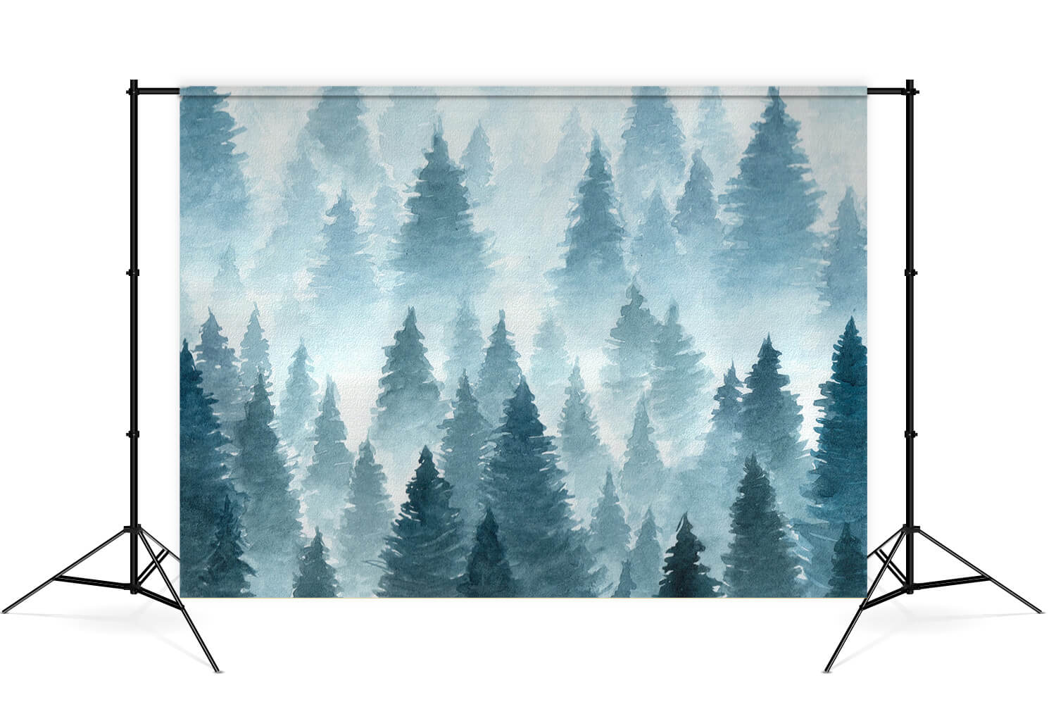 Watercolor Winter Forest Landscape Backdrop M7-42