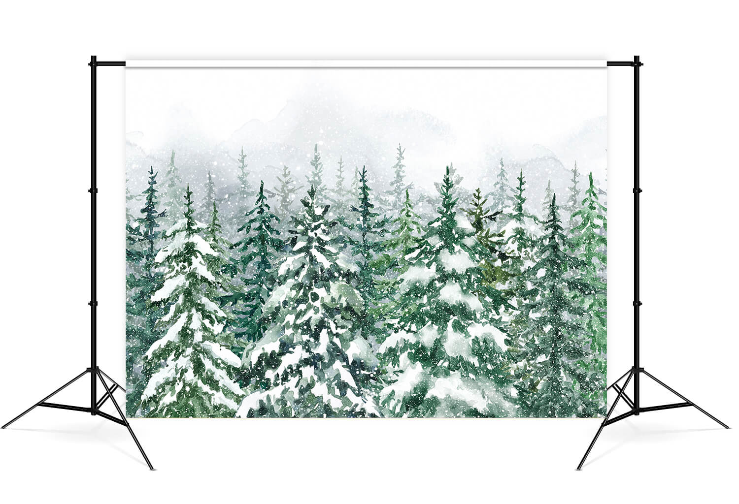 Winter Pine Trees Forest Snow Scenery Backdrop M7-43