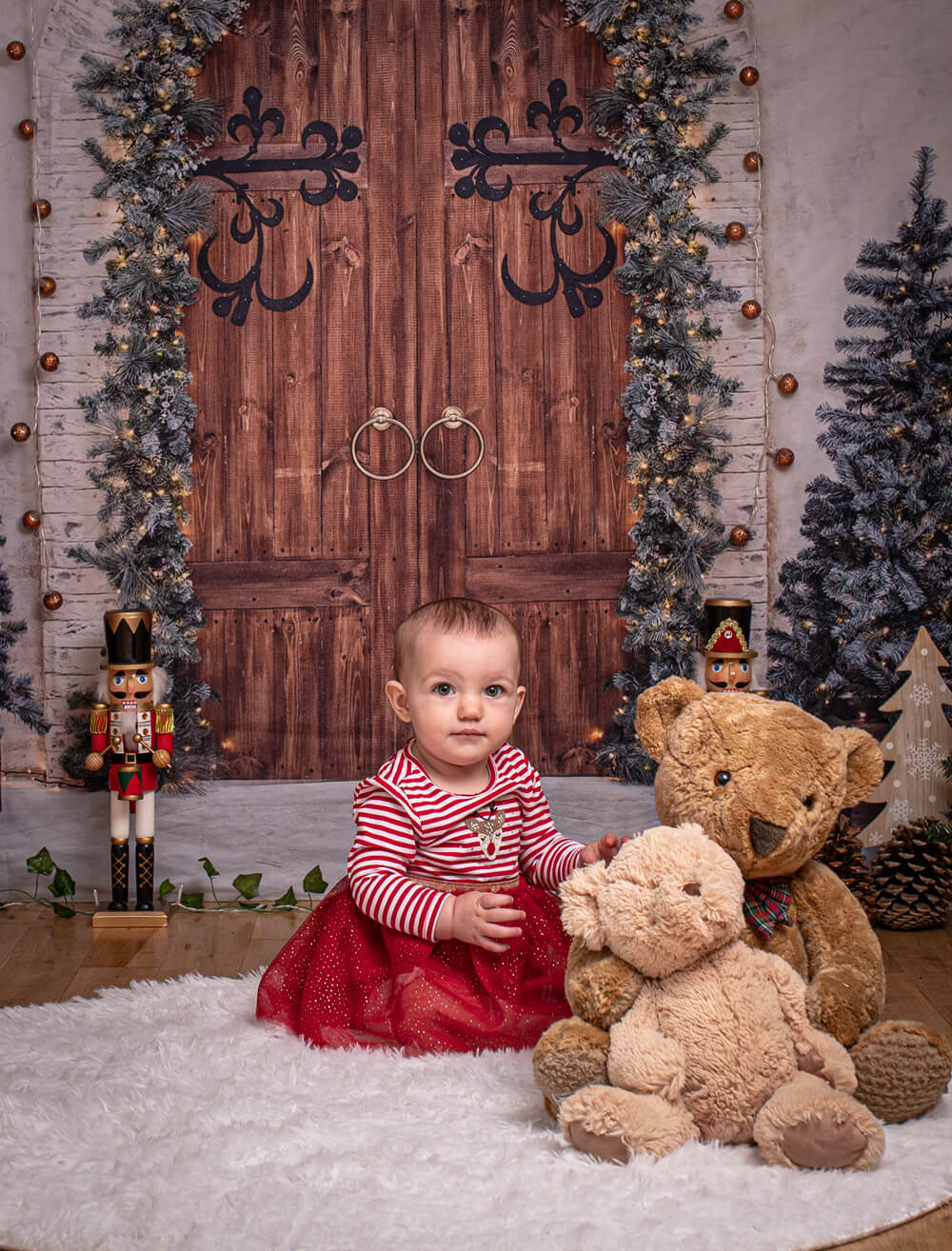 Christmas Tree Wood Door Wall Backdrop M7-46