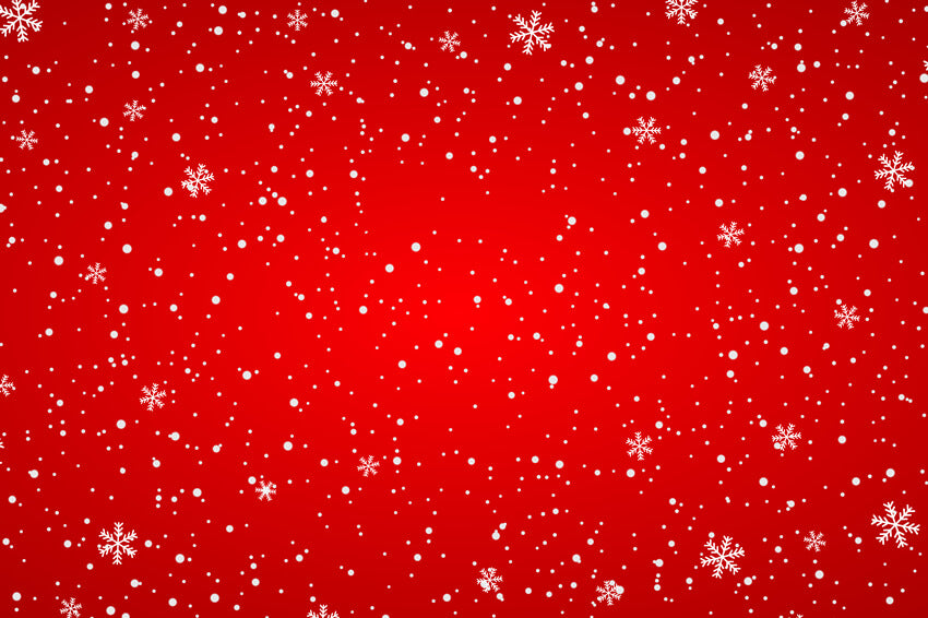 Snowflake Winter Christmas Red Backdrop M7-48