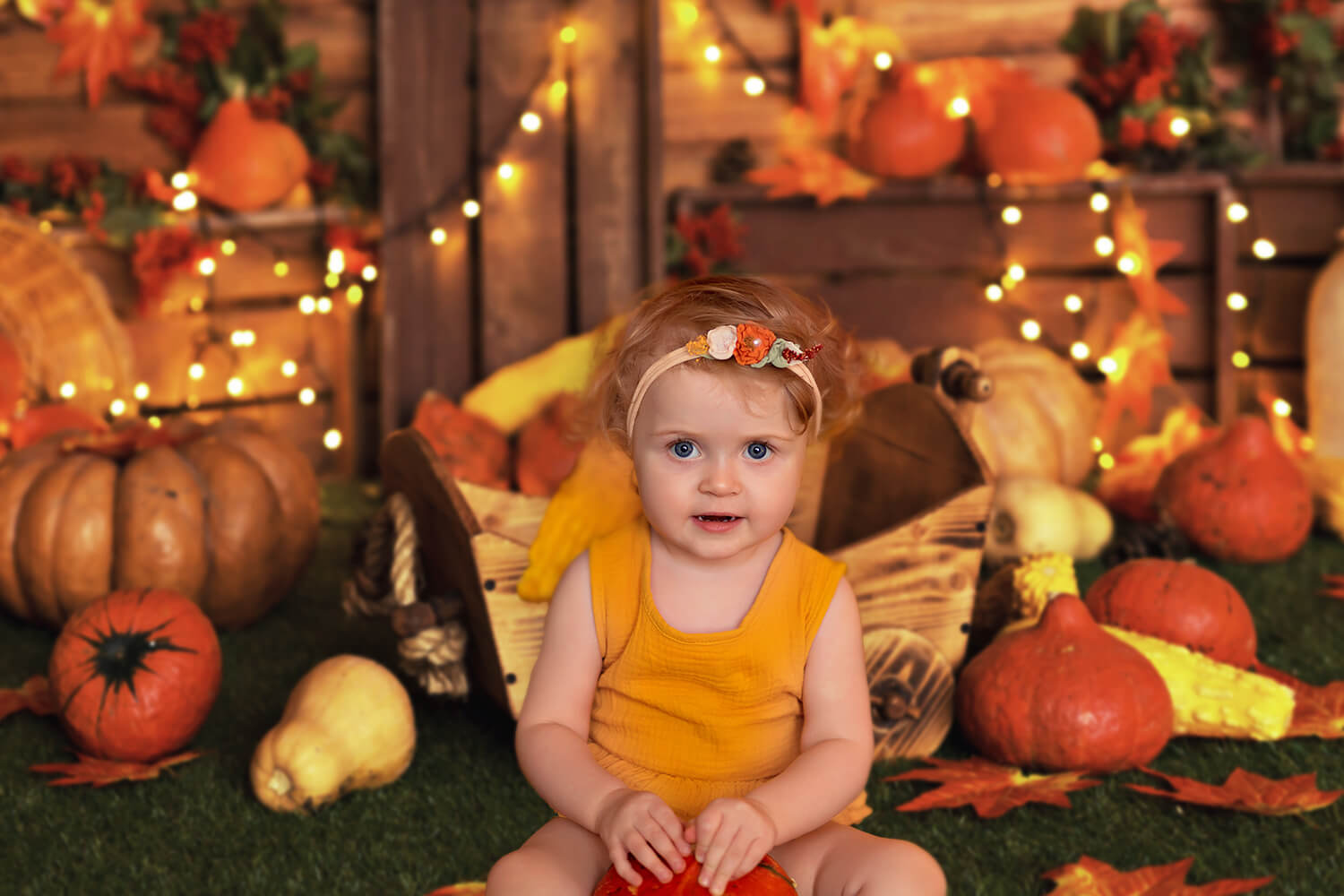 Thanksgiving Pumpkins Autumn Photography Backdrop M7-82