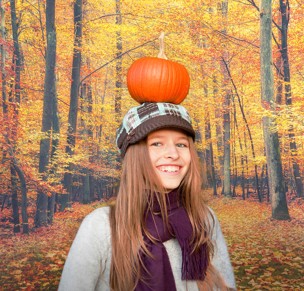 Autumn Forest Maple Leaves Scenery Backdrop M7-86