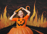 Highway to Hell Flames Halloween Backdrop M8-15