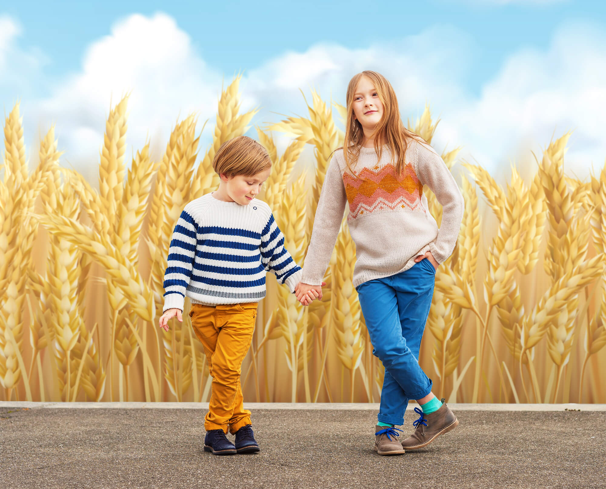 Gold Wheat Field Autumn Harvest Backdrop M8-31