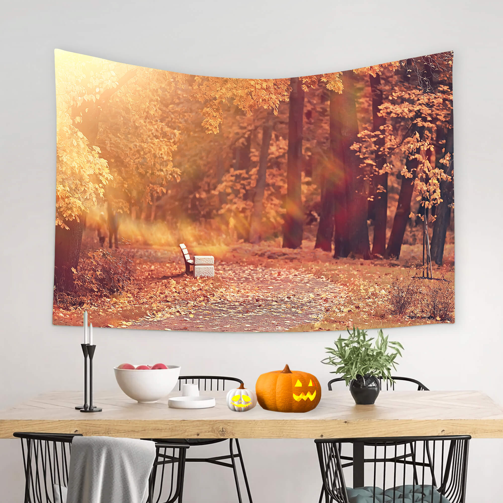 Autumn Park Maple Tree Leaves Backdrop M8-34