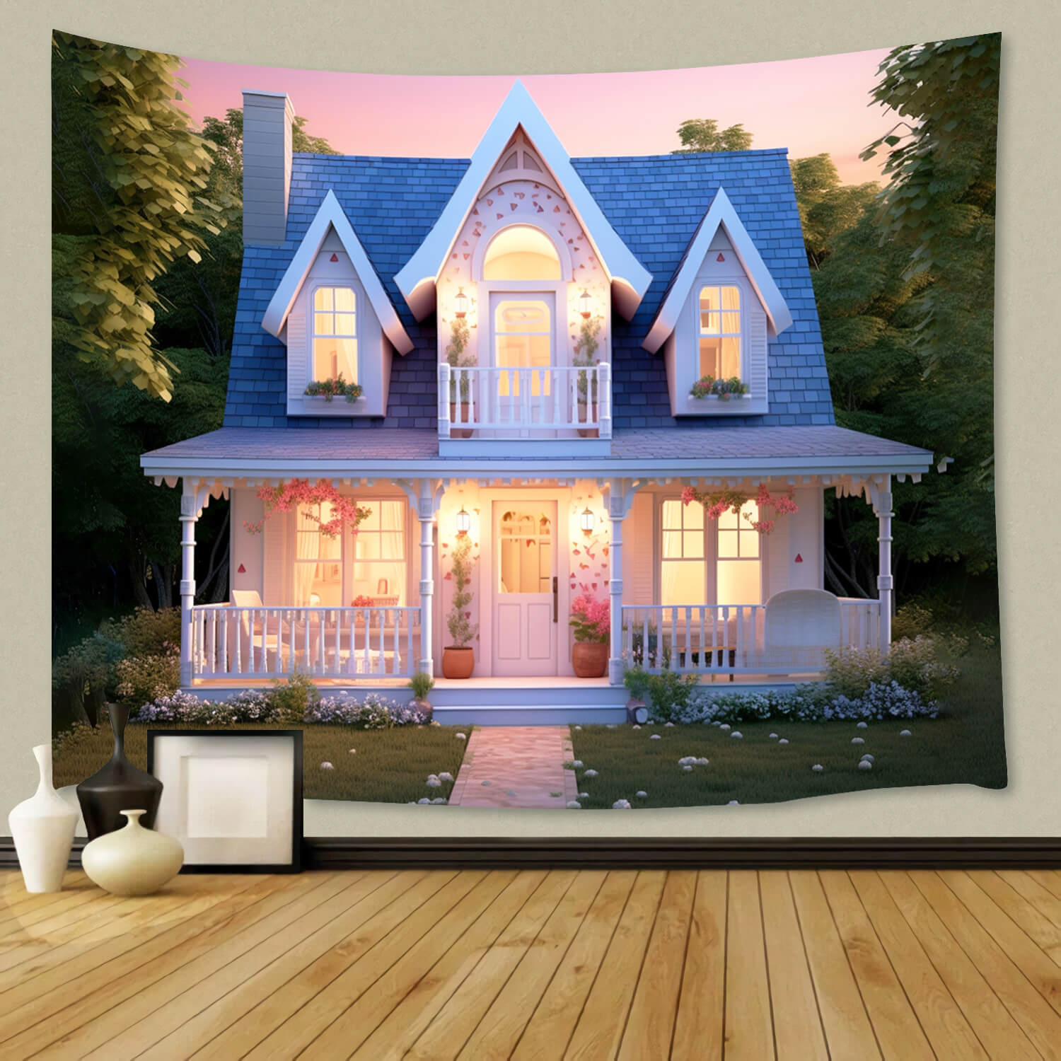 Fashion Doll Fantasy House Lights Backdrop M8-37