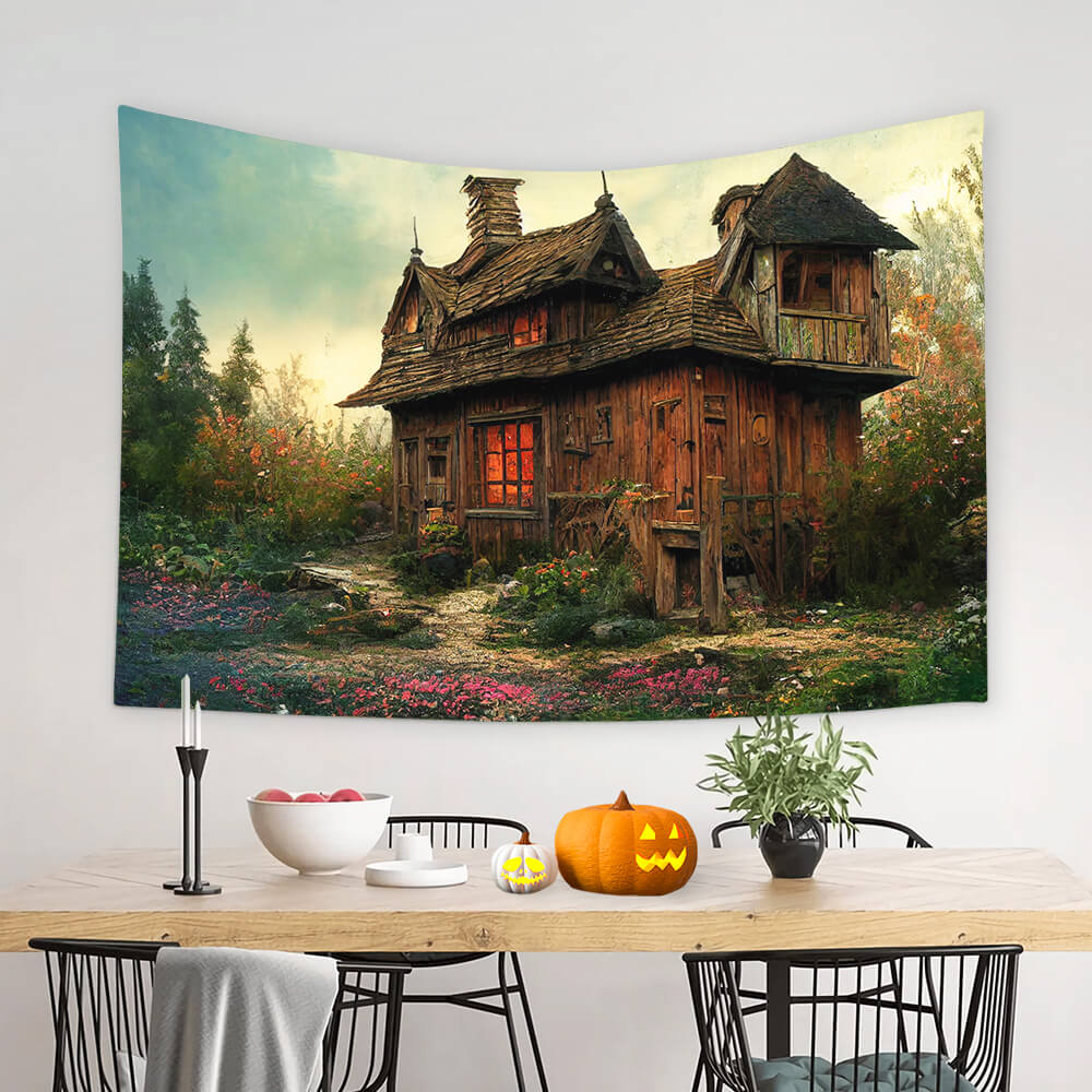 Woods Cabin Forest Landscape Backdrop M8-45