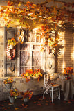 Autumn Thanksgiving Rural House Yard Backdrop