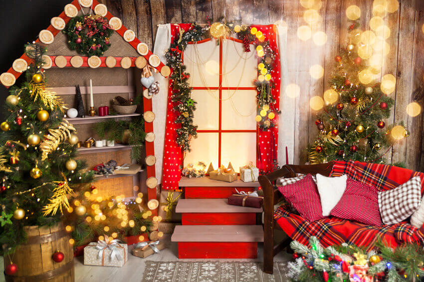 Christmas Tree Bokeh Halos Photography Backdrop