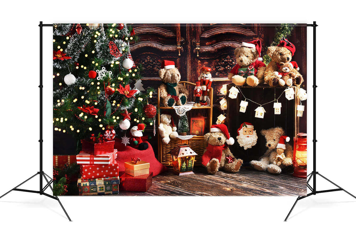 Christmas Tree Teddy Bears Decoration Backdrop M8-61