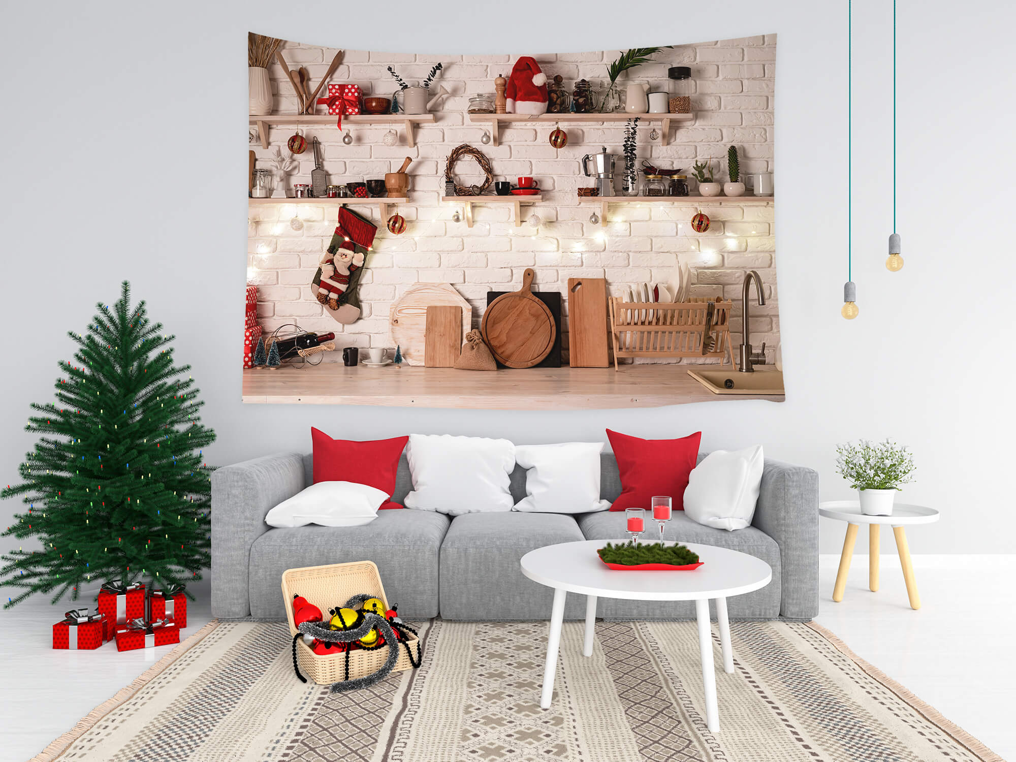 Christmas Kitchen Theme Tapestry Festival Decor BUY 2 GET 1 FREE