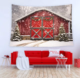 Christmas Red Wooden House Tapestry Unique Gift BUY 2 GET 1 FREE