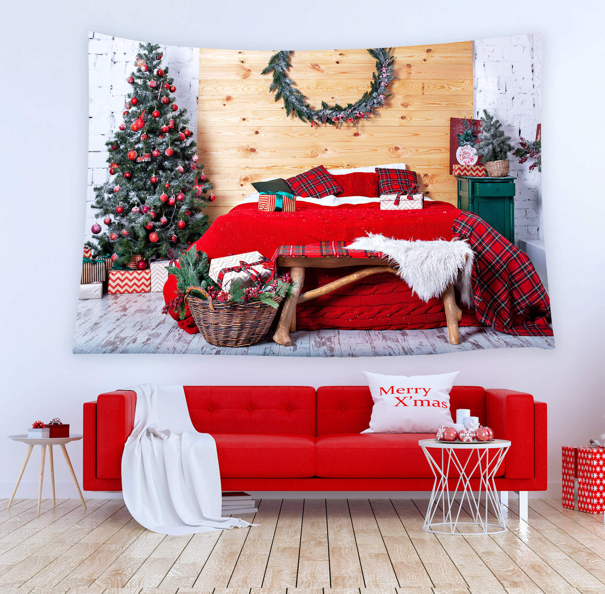 Christmas tree wall tapestry sale