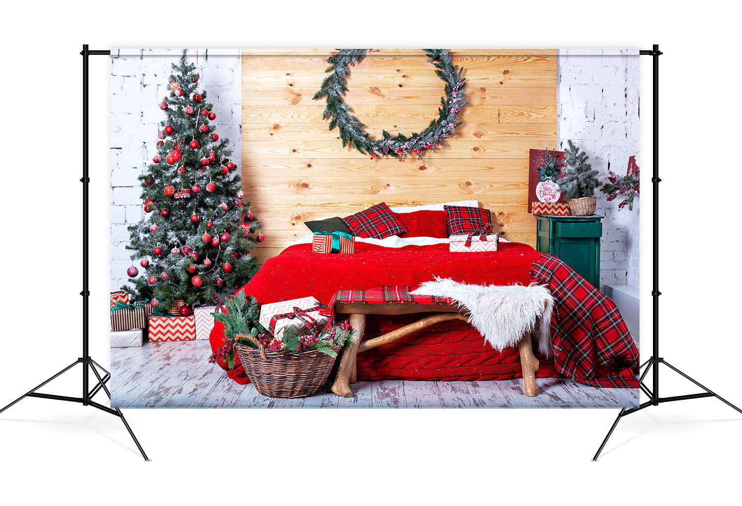 Interior Bedroom Christmas Decoration Backdrop M8-67