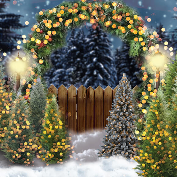 Sparkle Christmas Tree Arch Photography Backdrop M8-75