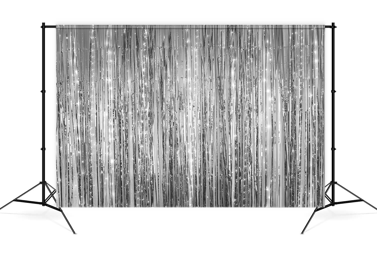 Glitter Silver Tassel Christmas Decoration Backdrop M8-76