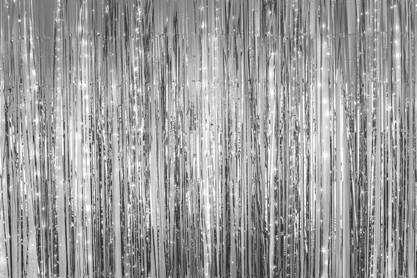 Glitter Silver Tassel Christmas Decoration Backdrop M8-76