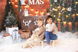 Christmas Shop Winter Snow Photography Backdrop M9-06