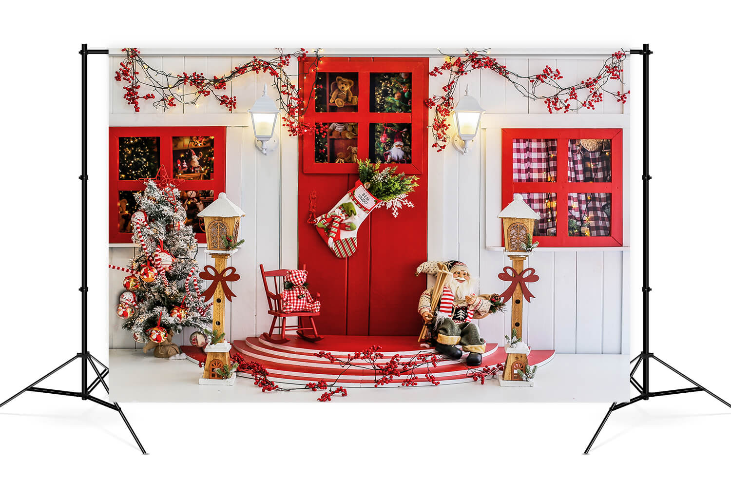 Merry Christmas Front Door Santa Claus Backdrop M9-08