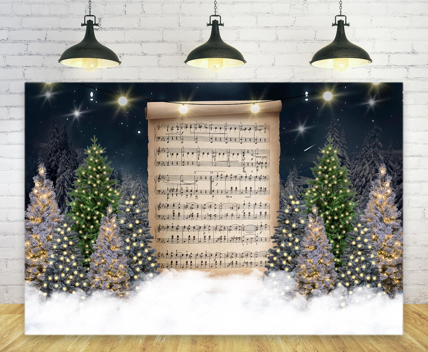 Christmas Tree Song Notation Photography Backdrop M9-17