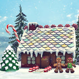 Christmas Gingerbread House Photography Backdrop M9-23