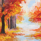 Oil Painting Maple Leaves Forest Fall Backdrop M9-32