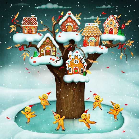 Gingerbread House Gingerbread Men Xmas Backdrop M9-36