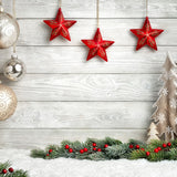 Christmas Ball White Wood Photography Backdrop M9-41