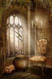 Gothic Castle Window Halloween Photography Backdrop