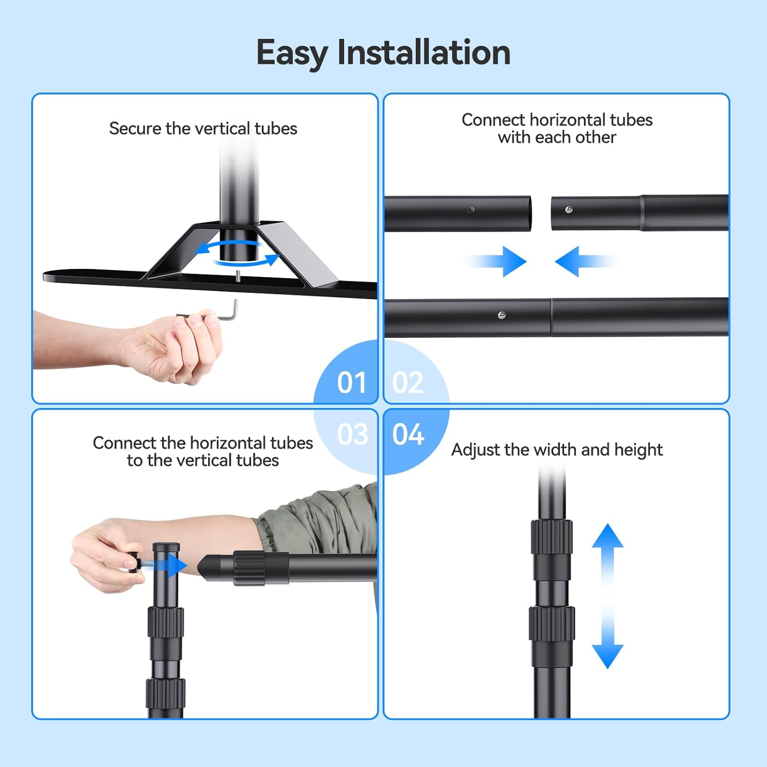 Adjustable Heavy Duty Backdrop Stand Kit Background Banner Stand PR16